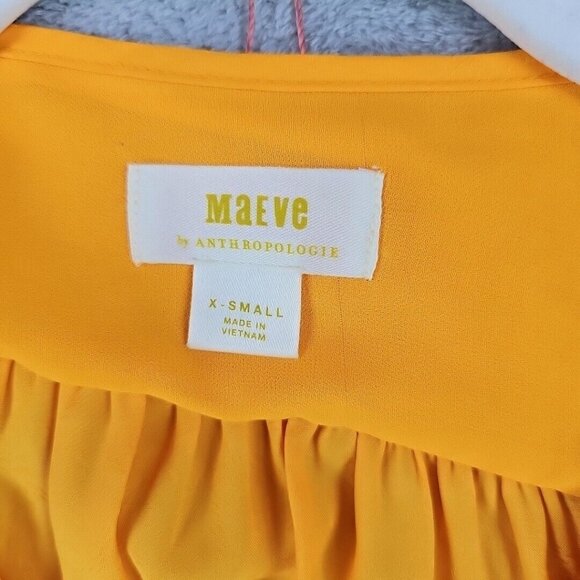 Maeve Wrap Top Womens XS Mango Textured Satin Sleeveless V-Neck Anthropologie - Picture 3 of 9